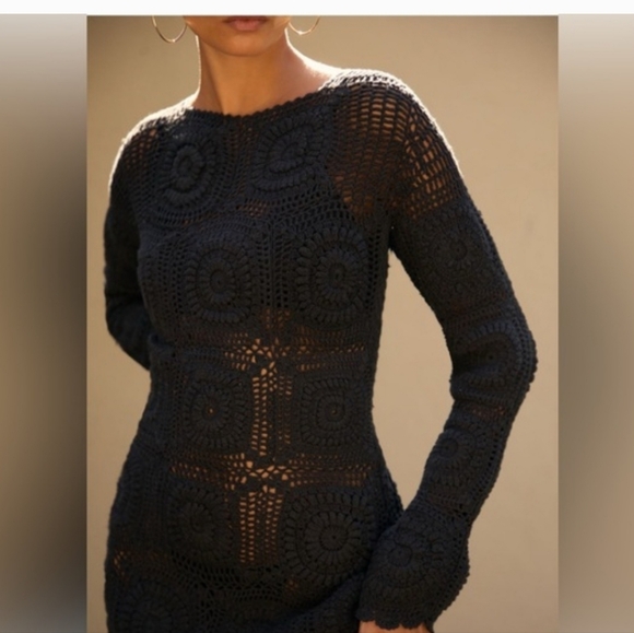 NWT Anthropologie Mahila crocheted dress Size M Retail $238 - Picture 2 of 7